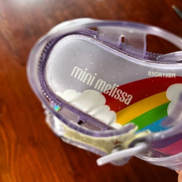 Mini Melissa Possession Unicorn Purple Sandals- Size 5 - Picture 8 of 8